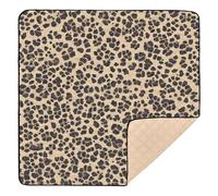 Construction Vehicles Dump Truck Grader Leopard Print Pattern Background Seamless Repeating Soft Padded Baby Playmat for Floor Portable Tummy Time Mat for Babies Infants Toddlers, 50''