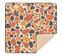 Construction Vehicles Dump Truck Grader Leopard Skin Print Style OrangeRed Soft Foam Baby Playmat for Floor Waterproof Activity Entertainment Mat for Babies Infants Toddlers, 50'' x 50''