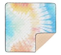 Construction Vehicles Dump Truck Grader Lightgrey Tie-dye Background Vibrant Colors and Swirling Patterns Tie-dye Pattern Large Non-Slip Baby Playmat for Floor Washable Baby Play Tummy Time