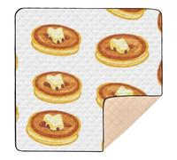 Construction Vehicles Dump Truck Grader Pancakes with Butter and Maple Syrup Soft Padded Baby Gym & Activity Mat for Floor Portable Baby Play Tummy Time Mat for Babies Infants