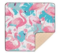 Construction Vehicles Dump Truck Grader Pink Flamingo Large Non-Slip Baby Playmat for Floor 1-Piecing Baby Kick Crawling Mat for Baby Kids Toddlers Infants, 50'' x 50''