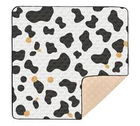 Construction Vehicles Dump Truck Grader Simple Cow Print Pattern Vector Art Style Cute Foldable Baby Activity Play Mat for Indoor Outdoor Non-Toxic Baby Play Tummy Time Mat for Babies