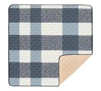 Construction Vehicles Dump Truck Grader Slatebuffalo Turquoise Plaid Check Tartan Scotland Soft Padded Baby Gym & Activity Mat for Floor Non-Toxic Tummy Time Activity Mat for Babies Infants