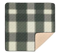 Construction Vehicles Dump Truck Grader Springgreen Buffalo Plaid Check Tartan Scotland Large Non-Slip Baby Playmat for Floor Non-Toxic Playroom Activity Mat for Baby Kids Toddlers Infants,