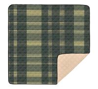 Construction Vehicles Dump Truck Grader Springgreen Buffalo Plaid Check Tartan Scotland Soft Foam Baby Playmat for Floor Washable Padded Baby Mat for Baby Toddler Infant, 50'' x 50''