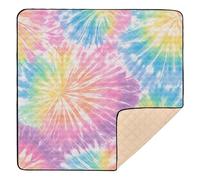 Construction Vehicles Dump Truck Grader Tie-dye Pattern Rainbow Colors Tie-dye Background_2 Cute Foldable Baby Gym & Activity Mat for Indoor Outdoor Non-Toxic Baby Play Tummy Time Mat for