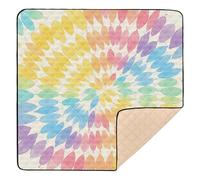 Construction Vehicles Dump Truck Grader Yellow Tie-dye Background Rainbow Colors Soft Foam Baby Play Mat for Floor Lightweight Tummy Time Activity Mat for Babies Infants Toddlers,