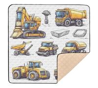 Construction Vehicles Large Sturdy Baby Gym & Activity Mat for Floor 1-Piecing Baby Crawling Mat for Babies Infants Toddlers, 50'' x 50''