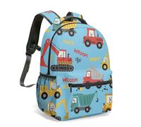Construction Vehicles Rucksack for Toddler Boys - 40cm Kids Backpack with Excavator Truck Bulldozer Print, Durable Nursery & Preschool School Bag for Children, Yellow/Orange (02)