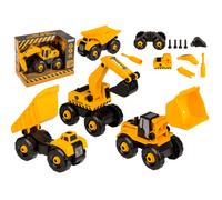 Construction Vehicles Set 3-Piece: Excavator, Bulldozer, Dump Truck