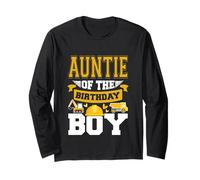 Construction Worker Bday Party Auntie of The Birthday Boy Long Sleeve T-Shirt
