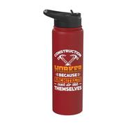 Construction Worker Because Architects Can't do Themselves Stainless Steel Insulated Water Bottle
