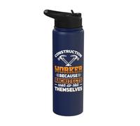 Construction Worker Because Architects Can't do Themselves Stainless Steel Insulated Water Bottle