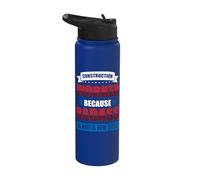 Construction Worker Because Badass is not a Job Title Stainless Steel Insulated Water Bottle