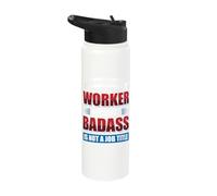 Construction Worker Because Badass is not a Job Title Stainless Steel Insulated Water Bottle