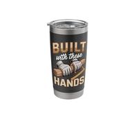 Construction Worker Built with These Hands Craft Stainless Steel Insulated Tumbler