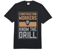 Construction Worker Know The Drill - Dad Construction Worker Comfort Colors Adult Heavyweight T-Shirt