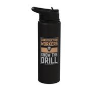 Construction Worker Know The Drill - Dad Construction Worker Stainless Steel Insulated Water Bottle