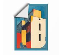 Constructivist Architecture Geometric Unframed Wall Art Print A4 (29.7×21cm), Wall Decor for Living Room, Bedroom, Office & Home, Art Gift