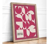 Constructivist Circles Geometric Framed Wall Art Print A1 (84.1×59.4cm) Oak, Wall Decor for Living Room, Bedroom, Office & Home, Ready to Hang, Art Gift
