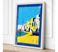 Constructivist City Geometric Canvas Wall Art Print 18x12 Inch