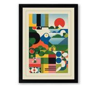 Constructivist Forms Geometric Framed Wall Art Print A2 (59.4×42cm) Black, Wall Decor for Living Room, Bedroom, Office & Home, Ready to Hang, Art Gift