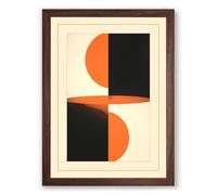 Constructivist Forms Geometric Framed Wall Art Print A3 (42×29.7cm) Walnut, Wall Decor for Living Room, Bedroom, Office & Home, Ready to Hang, Art Gift