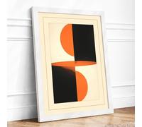 Constructivist Forms Geometric Framed Wall Art Print A3 (42×29.7cm) White, Wall Decor for Living Room, Bedroom, Office & Home, Ready to Hang, Art Gift