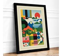 Constructivist Forms Geometric Framed Wall Art Print A4 (29.7×21cm) Black, Wall Decor for Living Room, Bedroom, Office & Home, Ready to Hang, Art Gift