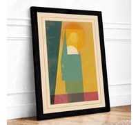 Constructivist Forms Geometric Framed Wall Art Print A4 (29.7×21cm) Black, Wall Decor for Living Room, Bedroom, Office & Home, Ready to Hang, Art Gift