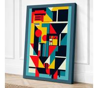Constructivist Geometry Canvas Wall Art Print 36x24 Inch