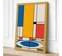Constructivist Geometry Canvas Wall Art Print 36x24 Inch