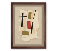 Constructivist Geometry Geometric Framed Wall Art Print A3 (42×29.7cm) Walnut, Wall Decor for Living Room, Bedroom, Office & Home, Ready to Hang, Art Gift