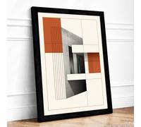 Constructivist Geometry Geometric Framed Wall Art Print A4 (29.7×21cm) Black, Wall Decor for Living Room, Bedroom, Office & Home, Ready to Hang, Art Gift