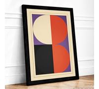 Constructivist Grid Geometric Framed Wall Art Print A1 (84.1×59.4cm) Black, Wall Decor for Living Room, Bedroom, Office & Home, Ready to Hang, Art Gift