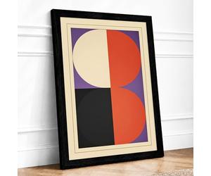 Constructivist Grid Geometric Framed Wall Art Print A1 (84.1×59.4cm) Black, Wall Decor for Living Room, Bedroom, Office & Home, Ready to Hang, Art Gift