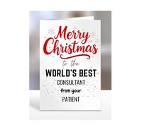 Consultant card from Patient, Merry Christmas to the World's Best, gifts for men, women, greetings card, female, male, him, her, presents, A5-260a_156