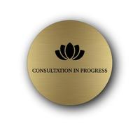Consultation in Progress Sign - 9.5x9.5cm Brushed Aluminium