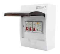 Consumer Unit, 2 Way Garage and Caravan Electrical Panel, 40A 30mA 1P+N RCD+6A 1P+16A 1P Circuit Breakers, for Workshops and Outbuildings