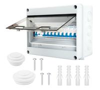 Consumer Unit 9 Way IP65 Protection Circuit Breaker Consumer Unit Anti-Leakage Fuse Box for Garages, Caravans, Workshops 4 x 10 A + 3 x 16 A + 2 x 20A