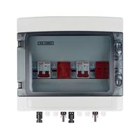 Consumer Unit,Circuit Breaker Panels DC 500V 2 Input 2 Output Solar Photovoltaic PV Combiner Box With Surge Lightning Protection DC Fuse MCB SPD Waterproof Box(DC MCB 20A)