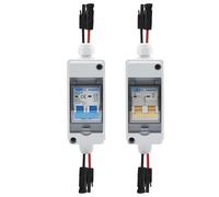 Consumer Unit,Circuit Breaker Panels Solar photovoltaic PV Combiner Box with circuit breaker IP65 HT 2ways 1 input 1 out DC with matching wires Waterproof Box(2P 1000V,63A)