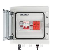 Consumer Unit,Circuit Breaker Panels Solar Photovoltaic PV Combiner Box With Lightning Protection 1 Input 1 Out DC 500V 15A Fuse MCB SPD HT Waterproof Box IP65 8Ways(DC MCB 16A)