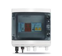 Consumer Unit,Circuit Breaker Panels Solar photovoltaic PV Combiner Box With Lightning Protection 1 input 1 out DC 600V Fuse MCB SPD Waterproof Box IP65(16A DC MCB)
