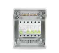 Consumer Unit, Fuse Box Consumer Unit IP66 6 Ways Fuse Box Switch Fitted With RCD 63Amp 30mA + 1X6Amp, 1X10Amp, 1X16Amp & 1X32Amp MCBs