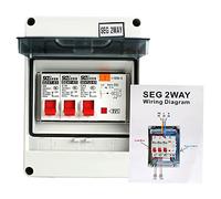 Consumer Unit IP65, 2 Way Mini Leakage Circuit Breaker RCD 40A 30mA 2MCB 6A+16A Circuit Breaker Panel for Caravan Garage Consumer Unit