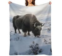 Consuming Cattle Flannel Fleece Throw Blanket Soft Cozy Throws for Couch Sofa Bed Farmhouse Blanket Comfort Decorative Travel Blankets Lightweight All Season 60"x80"