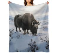 Consuming Cattle Flannel Fleece Throw Blanket Soft Cozy Throws for Couch Sofa Bed Farmhouse Blanket Comfort Decorative Travel Blankets Lightweight All Season 50"x60"