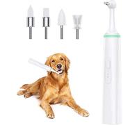 CONSUNDYTT Pet Electric Toothbrush Tooth Stain Removal Dog Mouth Cleaning Tool - Ultrasonic Toothbrush For Dog With 4 Brush Heads For Stain Eraser Tooth Polisher