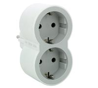 Legrand Contact Adaptor 2 x Shuko White Type F Child Protection 2P+E CE